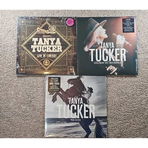 Lot of 3 Tanya Tucker Records: Troubadour Church Street Station While I'm Livi
